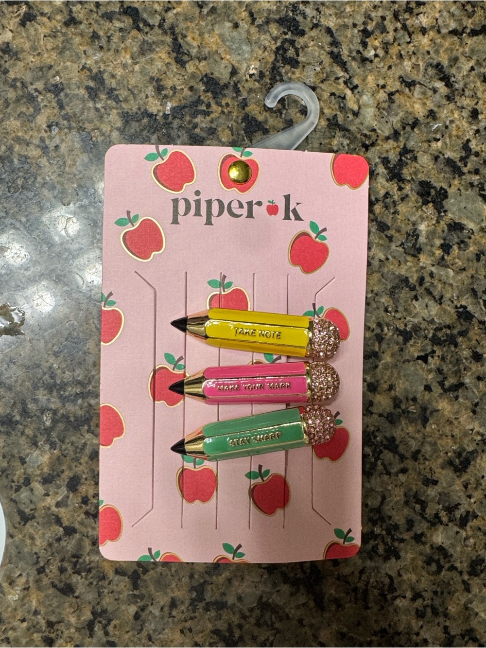 piper + k Mini Pencil hair clips Set in Yellow, Pink, Green